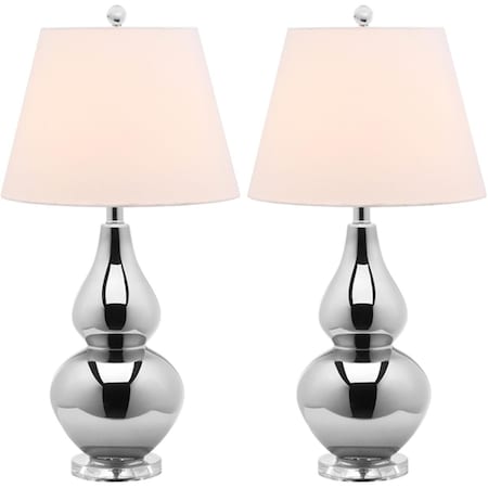 Safavieh Cybil Double Gourd Lamp- Silver - 26.5 x 14 x 14 in. LITS4088N